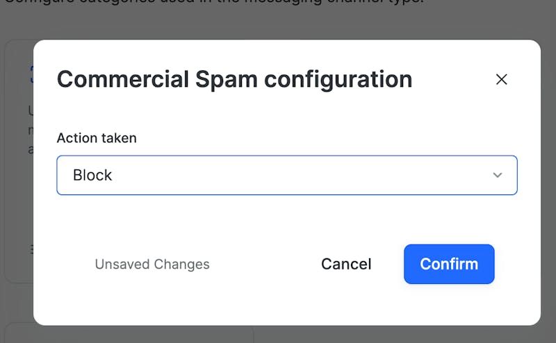 Configuring Commercial Spam